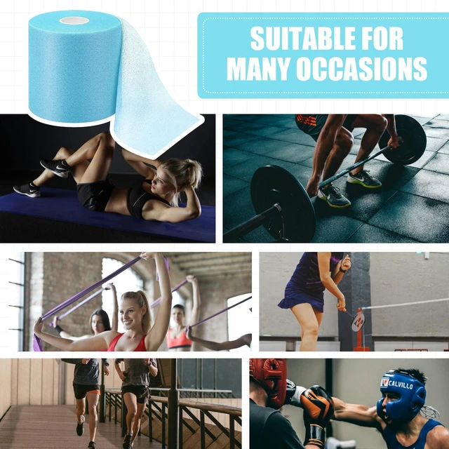 Alt view image 4 of 7 - 2.75Inch 30Yard LightBlue Athletic PreWrap Tape | Elastic foam underwrap for hair headbands and joint protection in soccer sports.