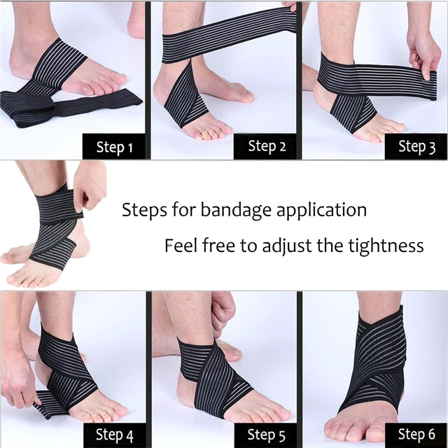 Alt view image 3 of 7 - High-Elastic Breathable Ankle Brace for Men and Women, Adjustable Compression Wrap for lantar Fasciitis, Tendinitis, Sprain, Swelling and Joint Pain, Ankle Support Suitable for Sports