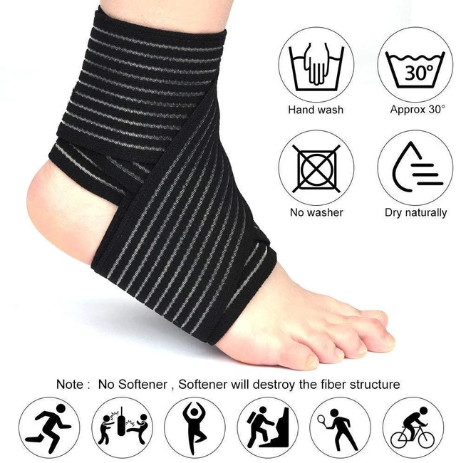 Alt view image 6 of 7 - High-Elastic Breathable Ankle Brace for Men and Women, Adjustable Compression Wrap for lantar Fasciitis, Tendinitis, Sprain, Swelling and Joint Pain, Ankle Support Suitable for Sports