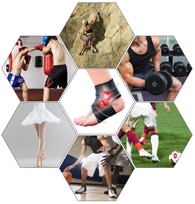 Alt view image 7 of 7 - High-Elastic Breathable Ankle Brace for Men and Women, Adjustable Compression Wrap for lantar Fasciitis, Tendinitis, Sprain, Swelling and Joint Pain, Ankle Support Suitable for Sports