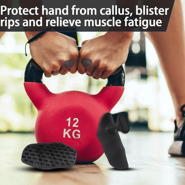 Alt view image 4 of 6 - Anti-Slip Workout Grips - Ergonomic Rubber Hand Protector Gloves for Weight Lifting, Pull-Ups, Gym Training and Exercise, for Men and Women