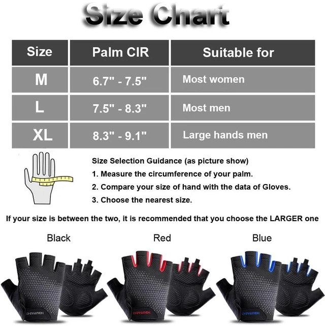 Alt view image 6 of 7 - Fingerless Workout Gloves for Men Women Bike Gloves for Men Cycling Bicycle Accessories, Guantes para Bicicleta Hombre Guantes Ciclismo Hombre (Black, Large)
