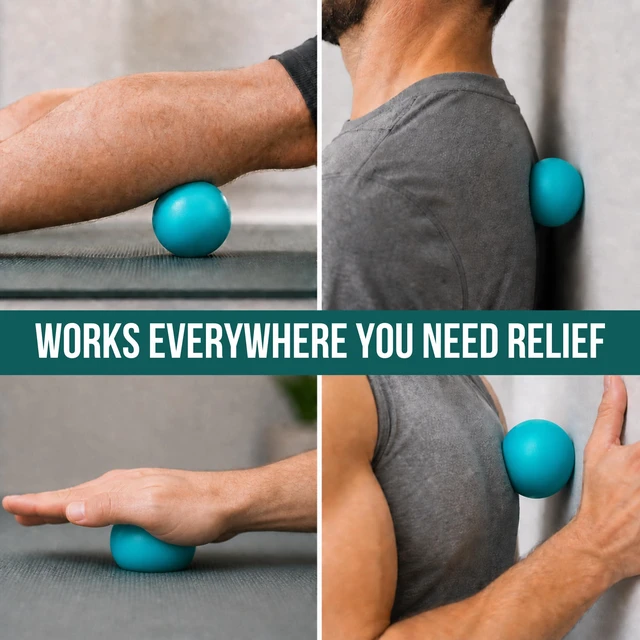 Alt view image 6 of 6 - Massage Ball for Myofascial Release, Pure Silicone, Designed for Massage (NOT Lacrosse), Completely Free of BPA/Latex/Rubber/PFAS, for Trigger Point Therapy, Ideal Firmness and Traction