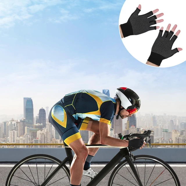 Alt view image 7 of 7 - 2 Pcs Lightweight Men and Women Half-Finger Slip Breathable Fingerless Work Gloves, Cycling Thin Gloves, Fingerless Work Gloves for Climbing, Gym, Training, Workout, Weight Lifting Outdoor