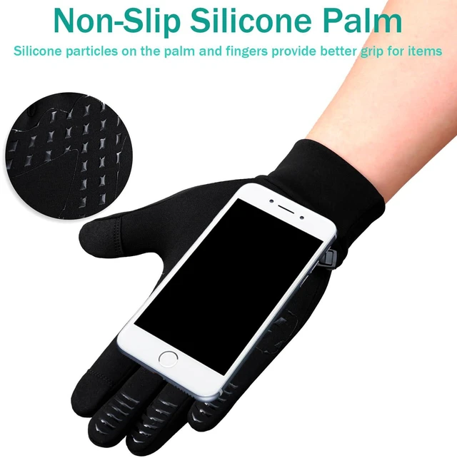 Alt view image 4 of 7 - Running Gloves for Men Women Winter Touch Screen Lightweight Thin Thermal Liners for Cycling Driving
