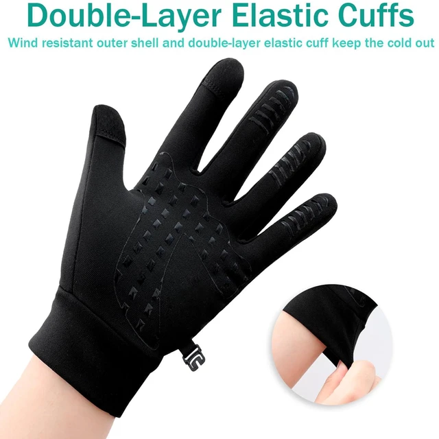 Alt view image 5 of 7 - Running Gloves for Men Women Winter Touch Screen Lightweight Thin Thermal Liners for Cycling Driving