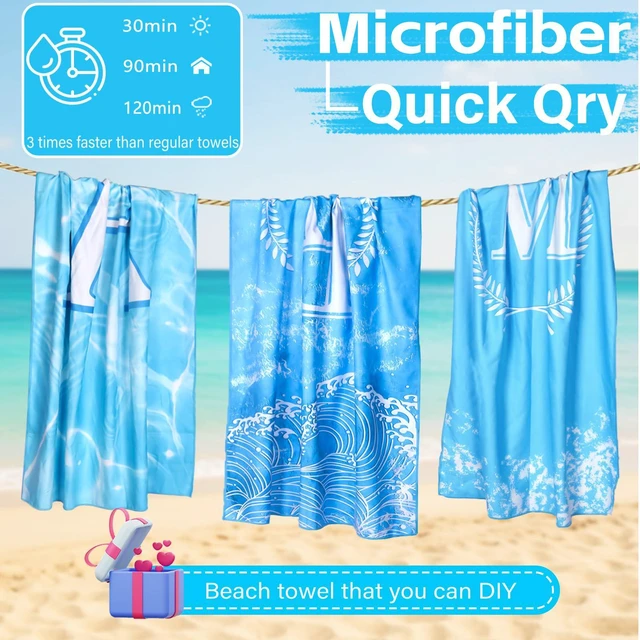 Alt view image 4 of 7 - Personalized Monogrammed Thin Beach Towel Sand Free Quick Dry Super Absorbent Customized Initial Letter Lightweight Oversized Pool Swim Microfiber Towels T Gifts for Women