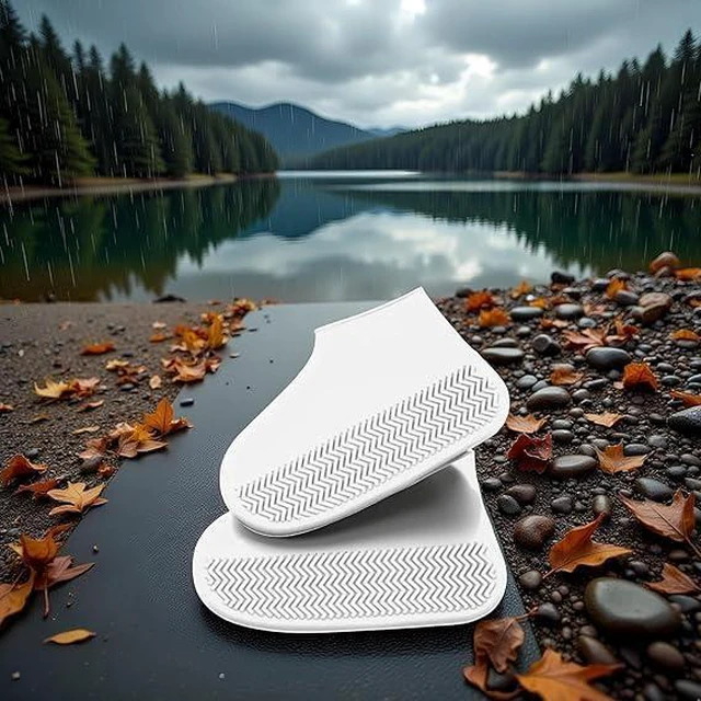 Alt view image 7 of 7 - 1 Pairs Clear Shoe Covers Waterproof Silicone Rain Shoe Covers Hard Sole Version Non Slip Reusable Shoe Covers for Women and Men 40-44
