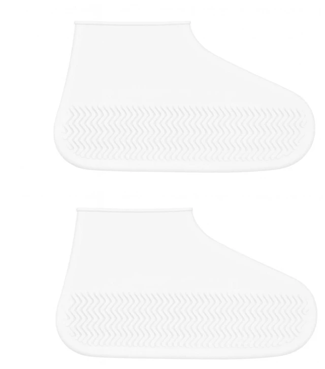Main image of 1 Pairs White Shoe Covers Waterproof Silicone Rain Shoe Covers Hard Sole Version Non Slip Reusable Shoe Covers for Women and Men 40-44