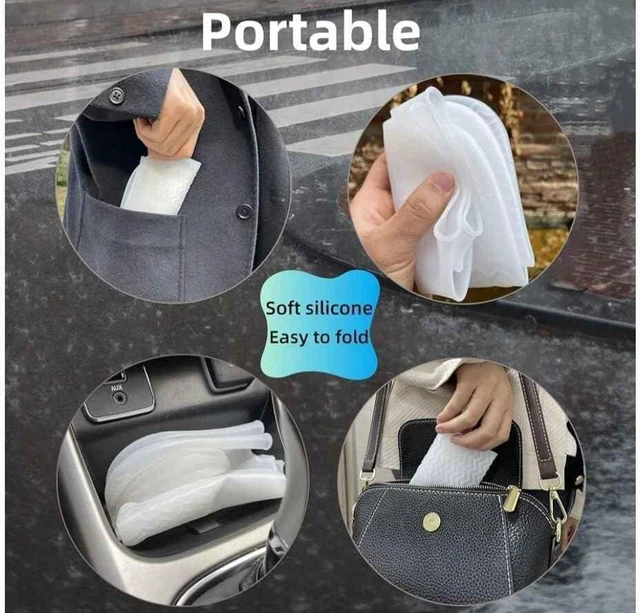 Alt view image 3 of 6 - 1 Pairs White Shoe Covers Waterproof Silicone Rain Shoe Covers Hard Sole Version Non Slip Reusable Shoe Covers for Women and Men 40-44