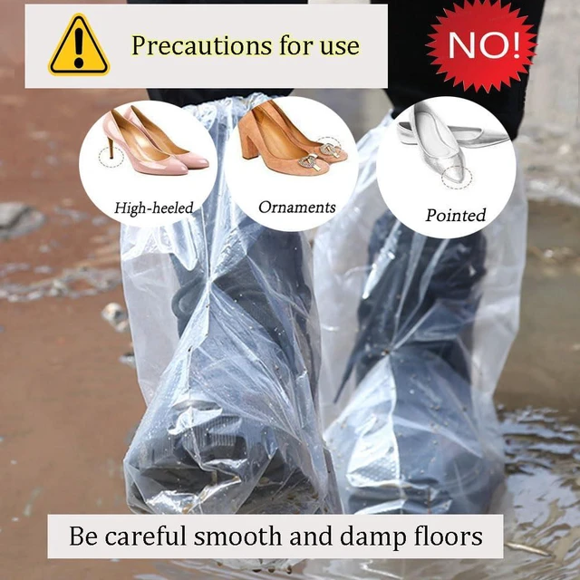 Alt view image 4 of 7 - Thick Disposable Waterproof Shoe Covers 10Packs Non-Slip Rain Shoe Covers | Extra-thick Tear-resistant Plastic Shoe Booties Covers for Women Men,Non-slip Textured Soles,Ideal for Rain,Mud,Gardening