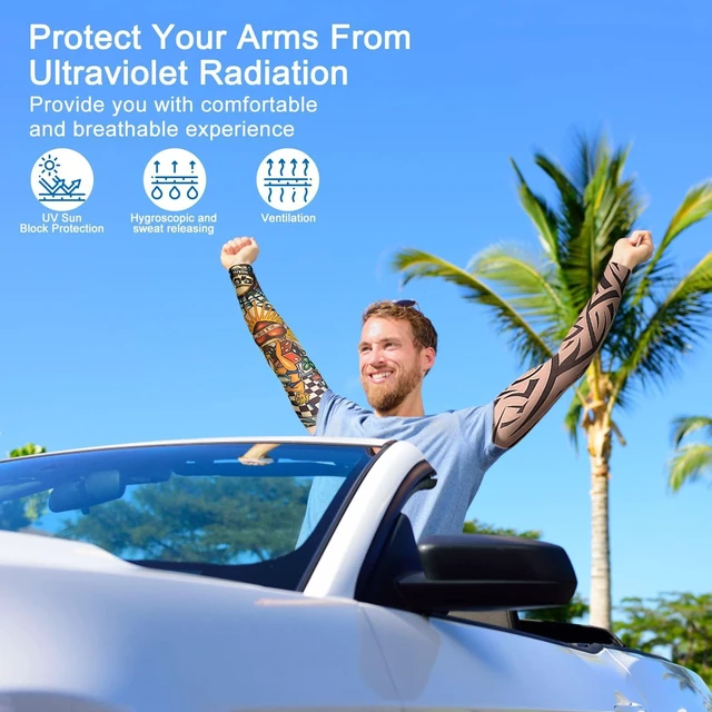 Alt view image 4 of 7 - 6 Pcs Tattoo Sleeves for Men Women UV Protection Arm Sleeves (017-6PC) | Breathable Cooling Fabric, Realistic Effect, Tattoo Cover Up Sleeve, UV Protection Arm Sleeves, Stretch Compression Fit