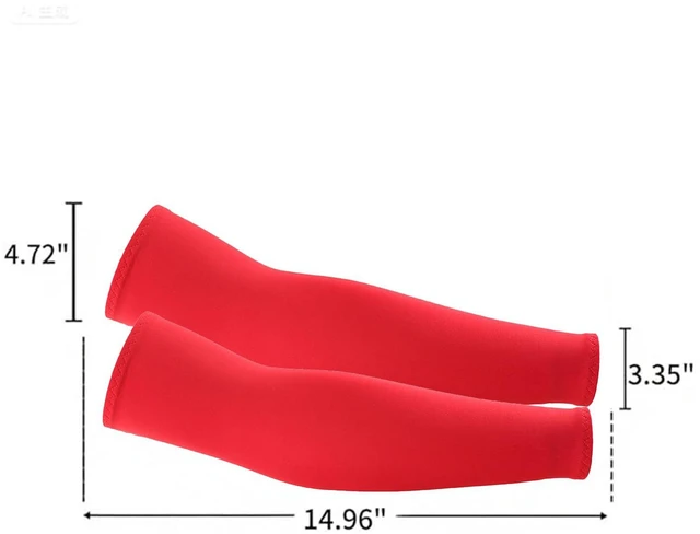 Alt view image 2 of 6 - Arm Sleeves for Men and Women & UV Protection Cooling Baseball Arm Sleeves (Red)
