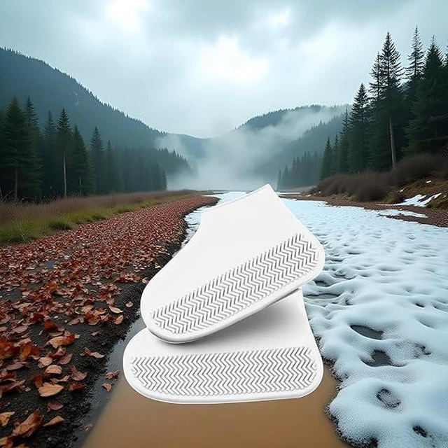 Alt view image 2 of 7 - 1 Pairs Clear Shoe Covers Waterproof Silicone Rain Shoe Covers Hard Sole Version Non Slip Reusable Shoe Covers for Women and Men 40-44