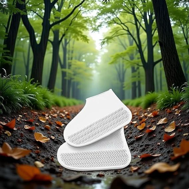 Alt view image 3 of 7 - 1 Pairs Clear Shoe Covers Waterproof Silicone Rain Shoe Covers Hard Sole Version Non Slip Reusable Shoe Covers for Women and Men 40-44