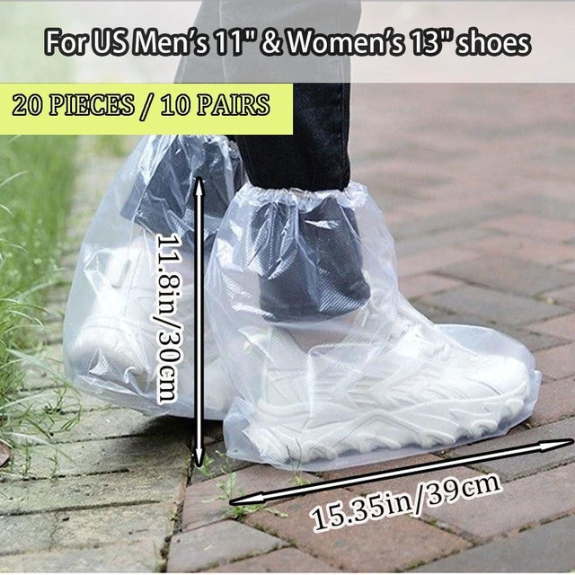 Alt view image 3 of 7 - Thick Disposable Waterproof Shoe Covers 10Packs Non-Slip Rain Shoe Covers | Extra-thick Tear-resistant Plastic Shoe Booties Covers for Women Men,Non-slip Textured Soles,Ideal for Rain,Mud,Gardening