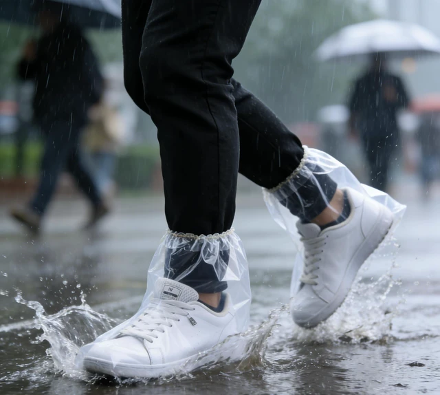 Alt view image 7 of 7 - Thick Disposable Waterproof Shoe Covers 10Packs Non-Slip Rain Shoe Covers | Extra-thick Tear-resistant Plastic Shoe Booties Covers for Women Men,Non-slip Textured Soles,Ideal for Rain,Mud,Gardening