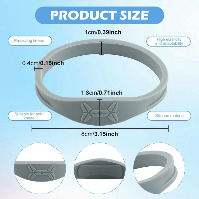 Alt view image 2 of 7 - 2 Pack Knee Strap Patella Support Band, Silicone Compression Brace | 360° Patellar Tendon Band for Jumpers Knee, Tendonitis, Basketball, Running & Hiking - Anti-Slip, One Size Fits Men & Women