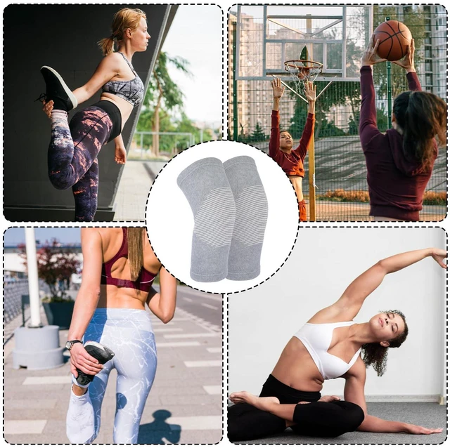 Alt view image 7 of 7 - Bamboo Knee Sleeve, Breathable Compress Bamboo Knee Sleeves | Elastic Warm Knees Brace Relieve Knees Pain Leg Sleeves for Women Men Running Volleyball Gym Weightlifting(Medium)