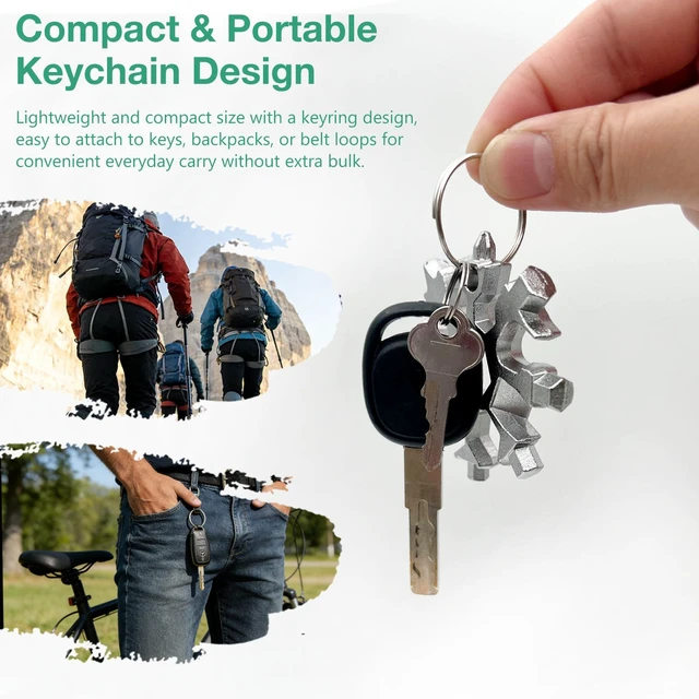 Alt view image 3 of 7 - 3-Pack Silver Snowflake 18-in-1 Multi Tool, Stainless Steel Pocket Tool with Bottle Opener, Screwdrivers, and Wrench for Everyday Carry