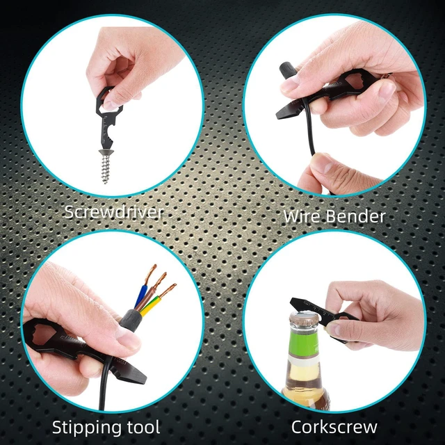 Alt view image 3 of 7 - Keychain Bottle Opener Multi Tool, 2 Pcs 6-in-1 Keychain Pocket Tool for Bottle Opener, Screwdriver, Ruler, Wrench, Bit Driver, File Perfect Gifts for Boyfriends Husband Father