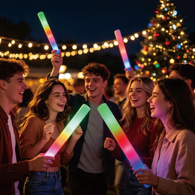 Alt view image 5 of 7 - 6 Pack Foam Glow Sticks,3 Modes LED Light Up Wands for Wedding Halloween | Reusable foam light sticks , glow in the dark party supplies for rave, carnival, New Year & sports game cheering bulk favors