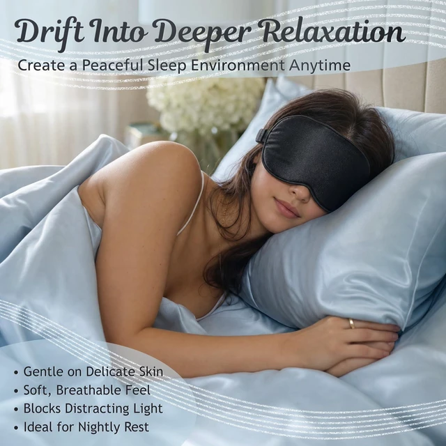 Alt view image 2 of 7 - Blackout Sleep Eye Mask with Adjustable Strap for Men & Women