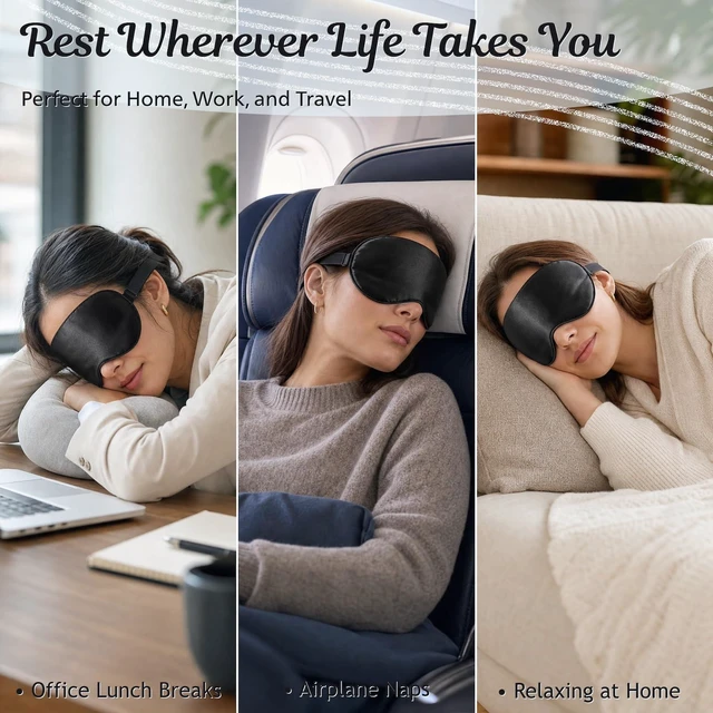 Alt view image 6 of 7 - Blackout Sleep Eye Mask with Adjustable Strap for Men & Women
