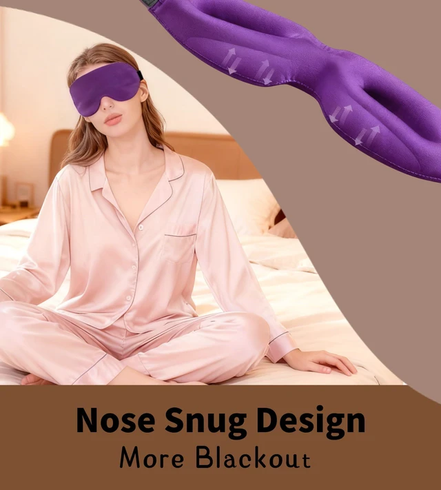 Alt view image 4 of 5 - Sleep Mask for Women Men Comfortable Blockout Soft 3D Padded Eye Mask for Sleeping Side Sleeper Friendly Purple