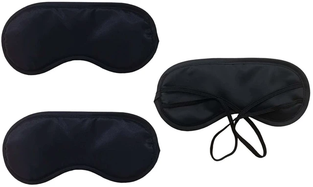 Main image of 3 PCS Sleep Mask, Eye Mask for Sleeping, Adjustable Strap, Black | Eye Covers for Sleeping, Comfortable, Soft and Breathable, Blindfold for Men Women, Travel, Party Games