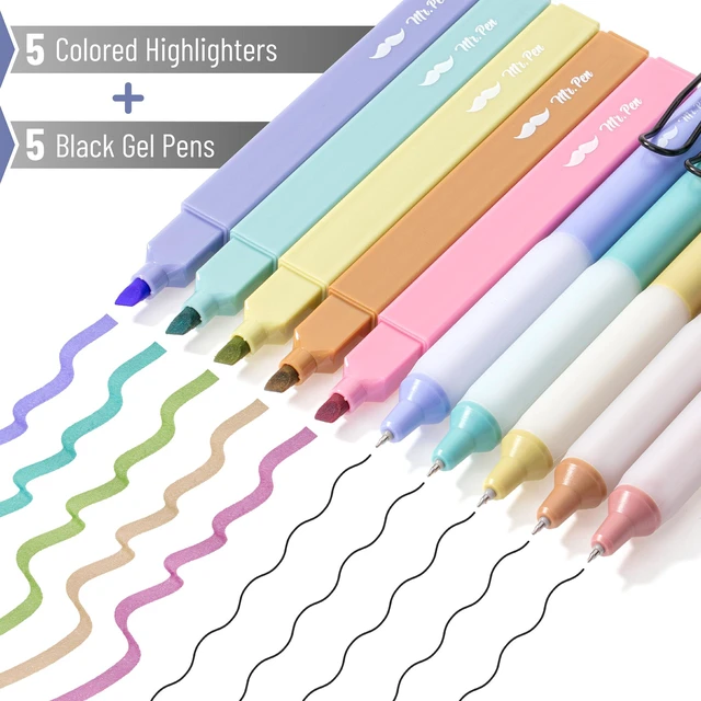 Alt view image 2 of 7 - Aesthetic Highlighters and Gel Pens, 10 Pack | Morandi Colors Bible Highlighters No Bleed, Morandi Ink Gel Pens, Fast Dry and No Smear for Bible Journaling, Planner