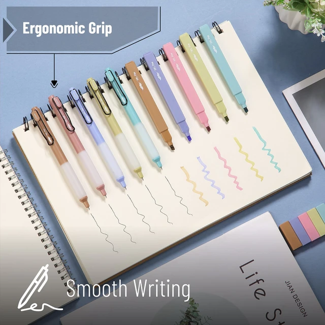 Alt view image 4 of 7 - Aesthetic Highlighters and Gel Pens, 10 Pack | Morandi Colors Bible Highlighters No Bleed, Morandi Ink Gel Pens, Fast Dry and No Smear for Bible Journaling, Planner