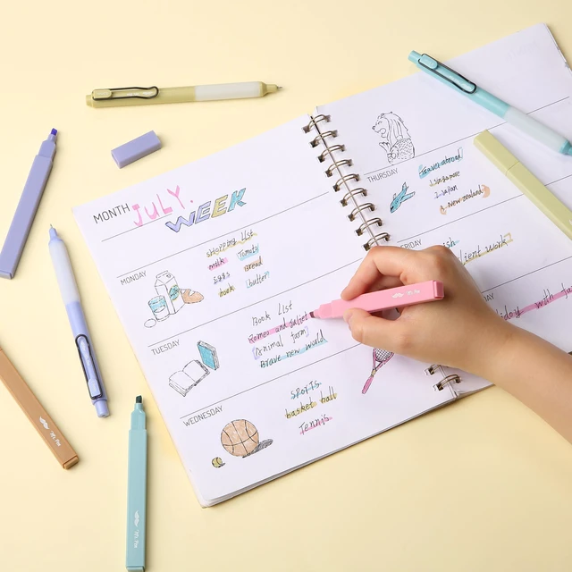 Alt view image 5 of 7 - Aesthetic Highlighters and Gel Pens, 10 Pack | Morandi Colors Bible Highlighters No Bleed, Morandi Ink Gel Pens, Fast Dry and No Smear for Bible Journaling, Planner