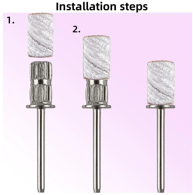 Alt view image 3 of 7 - 100 Pcs (180 Grit White)Sanding Bands Nail Drill Bit with 0.31in diameter,Nail Drill Bits Extreme Fine Grit Sanding Band,Sanding Belt Upgrade Mandrel Bits,Professional Nail Drill Bit for Acrylic Nails