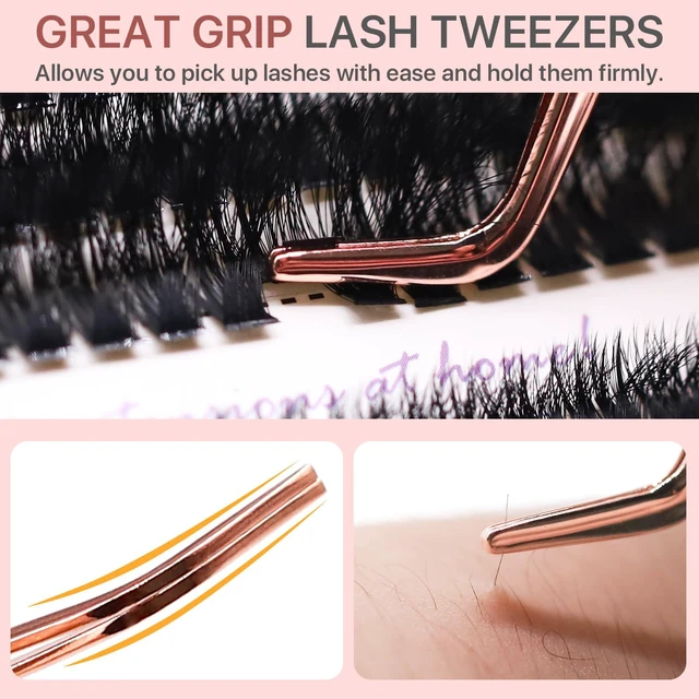 Alt view image 3 of 7 - Lash Applicator Tool with Comb, Curved Eyelash Tweezers for Precision Placement and Application, Stainless Steel Lash Tool for DIY Eyelash Extensions, Individual Clusters