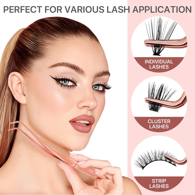 Alt view image 4 of 7 - Lash Applicator Tool with Comb, Curved Eyelash Tweezers for Precision Placement and Application, Stainless Steel Lash Tool for DIY Eyelash Extensions, Individual Clusters