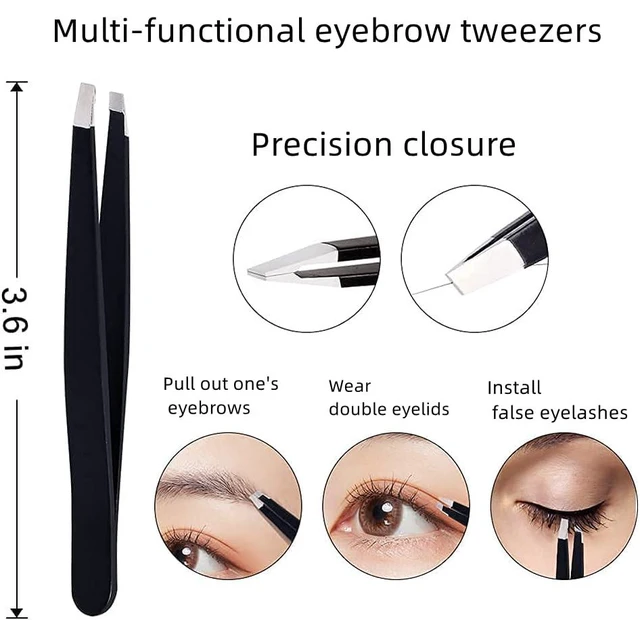 Alt view image 3 of 7 - 3-in-1 Eyebrow Scissors Kitfor Personal Facial Hair Removal,Multifunctional Ms. Exfoliating Beauty ToolIncludingEyebrow Comb Scissors, Hair Removal Tweezers,Eyebrow RazorBlack