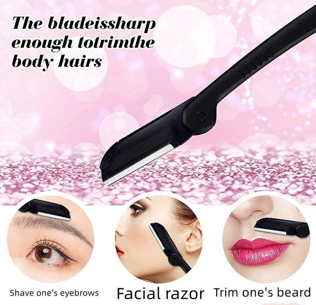Alt view image 5 of 7 - 3-in-1 Eyebrow Scissors Kitfor Personal Facial Hair Removal,Multifunctional Ms. Exfoliating Beauty ToolIncludingEyebrow Comb Scissors, Hair Removal Tweezers,Eyebrow RazorBlack