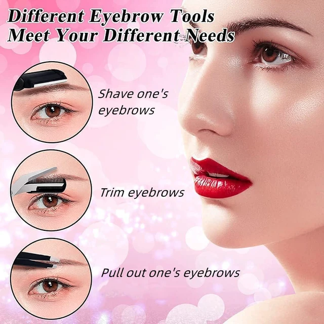 Alt view image 6 of 7 - 3-in-1 Eyebrow Scissors Kitfor Personal Facial Hair Removal,Multifunctional Ms. Exfoliating Beauty ToolIncludingEyebrow Comb Scissors, Hair Removal Tweezers,Eyebrow RazorBlack