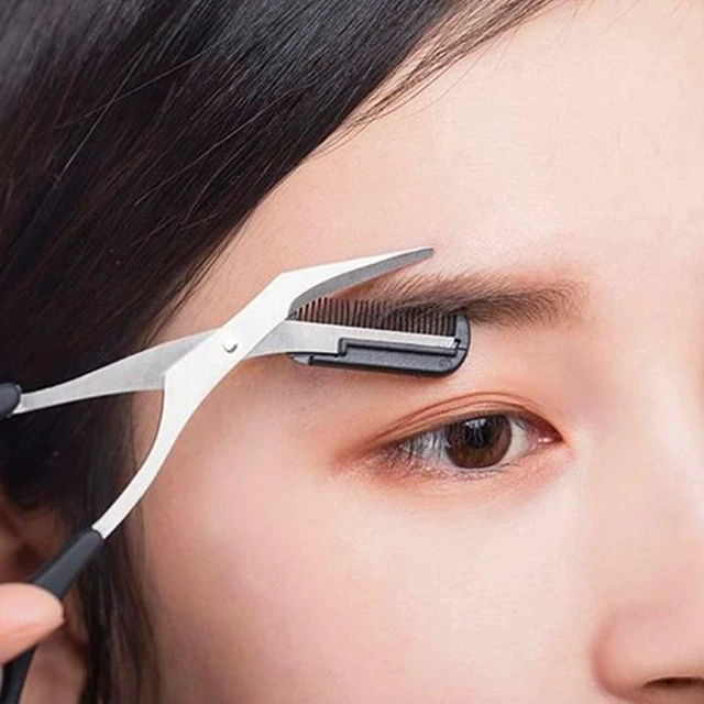 Alt view image 7 of 7 - 3-in-1 Eyebrow Scissors Kitfor Personal Facial Hair Removal,Multifunctional Ms. Exfoliating Beauty ToolIncludingEyebrow Comb Scissors, Hair Removal Tweezers,Eyebrow RazorBlack