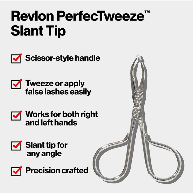 Alt view image 2 of 7 - PerfecTweeze Slant Tip Tweezer, Silver, 1 Count | Slant tip scissor tweezers for eyebrow shaping and hair removal with ergonomic stainless steel handle.