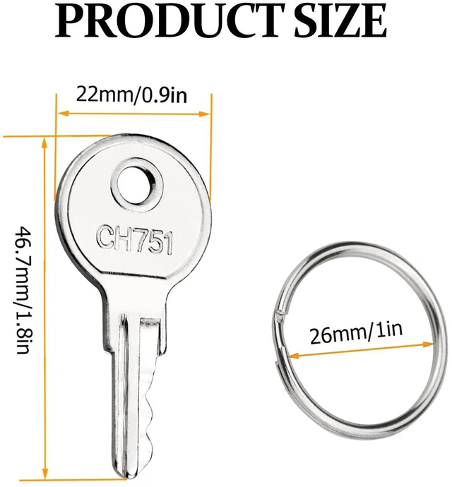 Alt view image 2 of 6 - CH751 RV Keys for RV Campers Cabinets Push Locks, Spare Keys Suitable for Camper Door Lock T-Handles Shells Tool Boxes