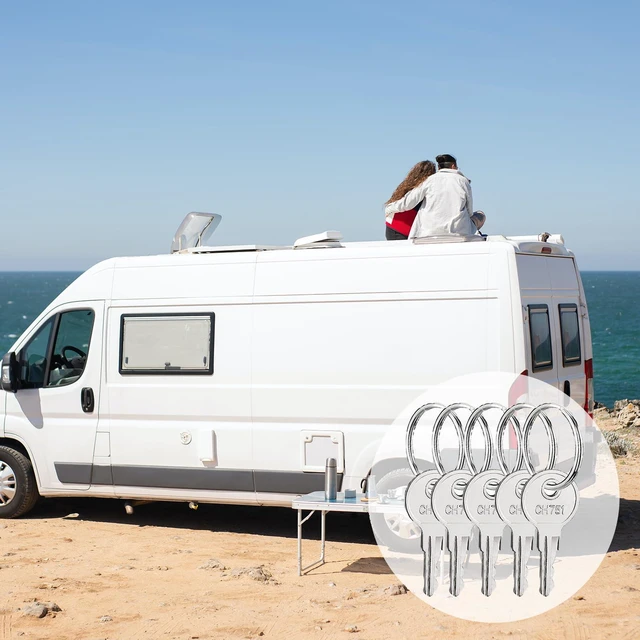 Alt view image 3 of 6 - CH751 RV Keys for RV Campers Cabinets Push Locks, Spare Keys Suitable for Camper Door Lock T-Handles Shells Tool Boxes