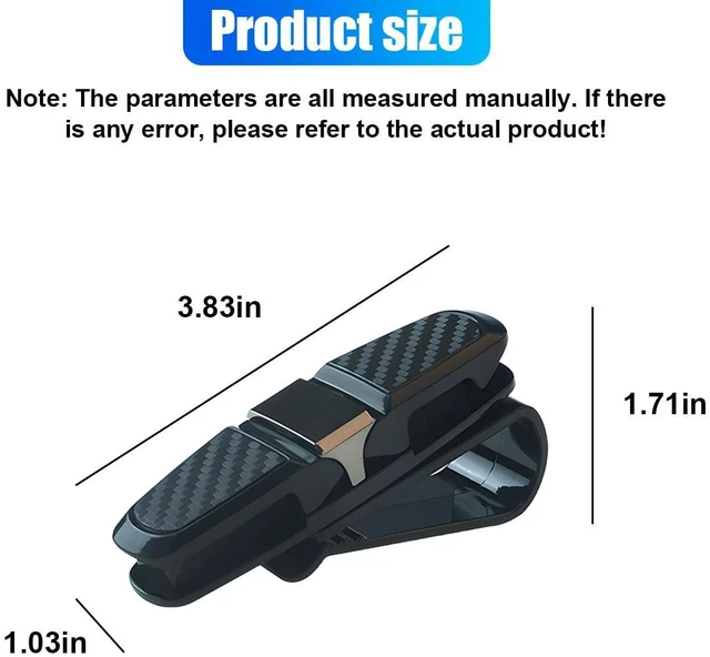 Alt view image 2 of 6 - 2PCS Glasses Holders for Car Sun Visor, Double-End Sunglasses Mount, 180 Degree Rotational Ticket Card Clip, Universal Auto Interior Eyeglasses Organizer Accessory for Most Cars (Black/Grey)