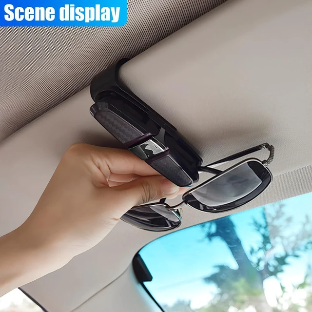 Alt view image 6 of 6 - 2PCS Glasses Holders for Car Sun Visor, Double-End Sunglasses Mount, 180 Degree Rotational Ticket Card Clip, Universal Auto Interior Eyeglasses Organizer Accessory for Most Cars (Black/Grey)
