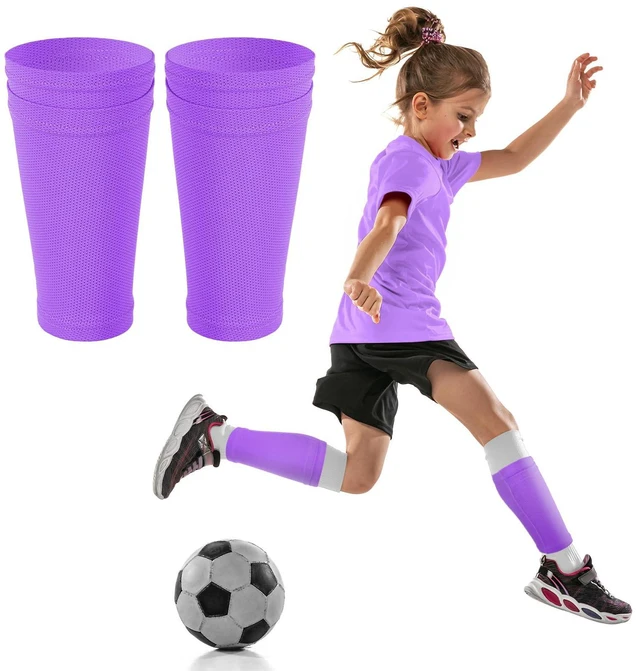 Main image of Shin Guard Sleeves for Kids Youth Football Shin Guard Holders Compression Soccer Sleeve Socks with Pocket for Shin Pads Shin Guards for Kids Teenagers Adults Beginner(Purple,Medium)