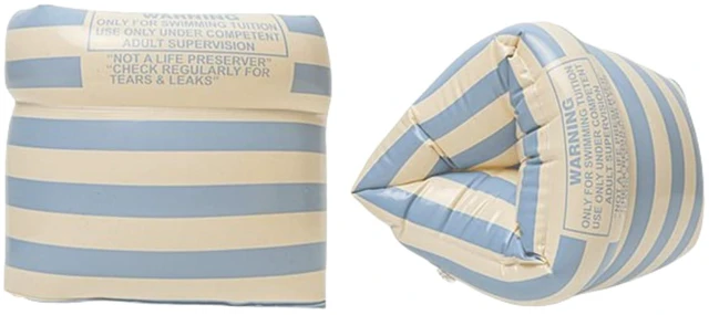 Main image of 2-4 Pack Arm Floaties for Kids Adult - Vintage Striped Inflatable PVC Swimming Rings Pool Floats Arm Bands for Kids Adult Toddlers Children 3-5-6-12 Years (Blue)
