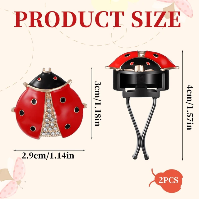 Alt view image 2 of 7 - Ladybug Car Accessories, 2pcs Car Air Freshener Vent Clip, Cute Lady Bug | for Women, Red Rhinestone, Cars Decor, Gift