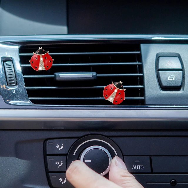 Alt view image 5 of 7 - Ladybug Car Accessories, 2pcs Car Air Freshener Vent Clip, Cute Lady Bug | for Women, Red Rhinestone, Cars Decor, Gift