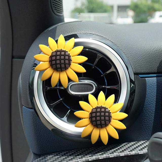 Main image of Sunflower Air Vent Clip, Sunflower Car Air Decor, Car Air Vent Perfume Holder, Cute Car Clip Interior Air Vent Decoration, Fragrance Prensent Accessories for Women (2PCS)